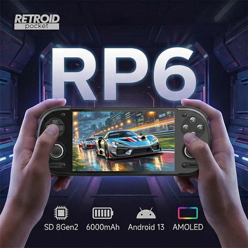 Retroid Pocket 6 (RP6) - Console de Jeu Portable Android, Écran AMOLED 5,5" 120Hz