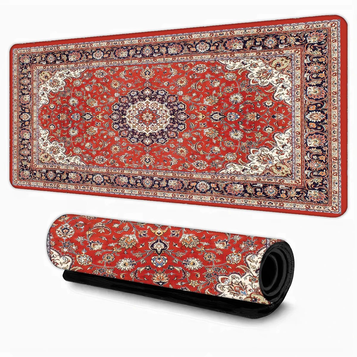 Tapis de Souris Gaming Vintage Motif Persan – Bords Cousus, Base Antidérapante, Multi-Tailles (Mairuige)