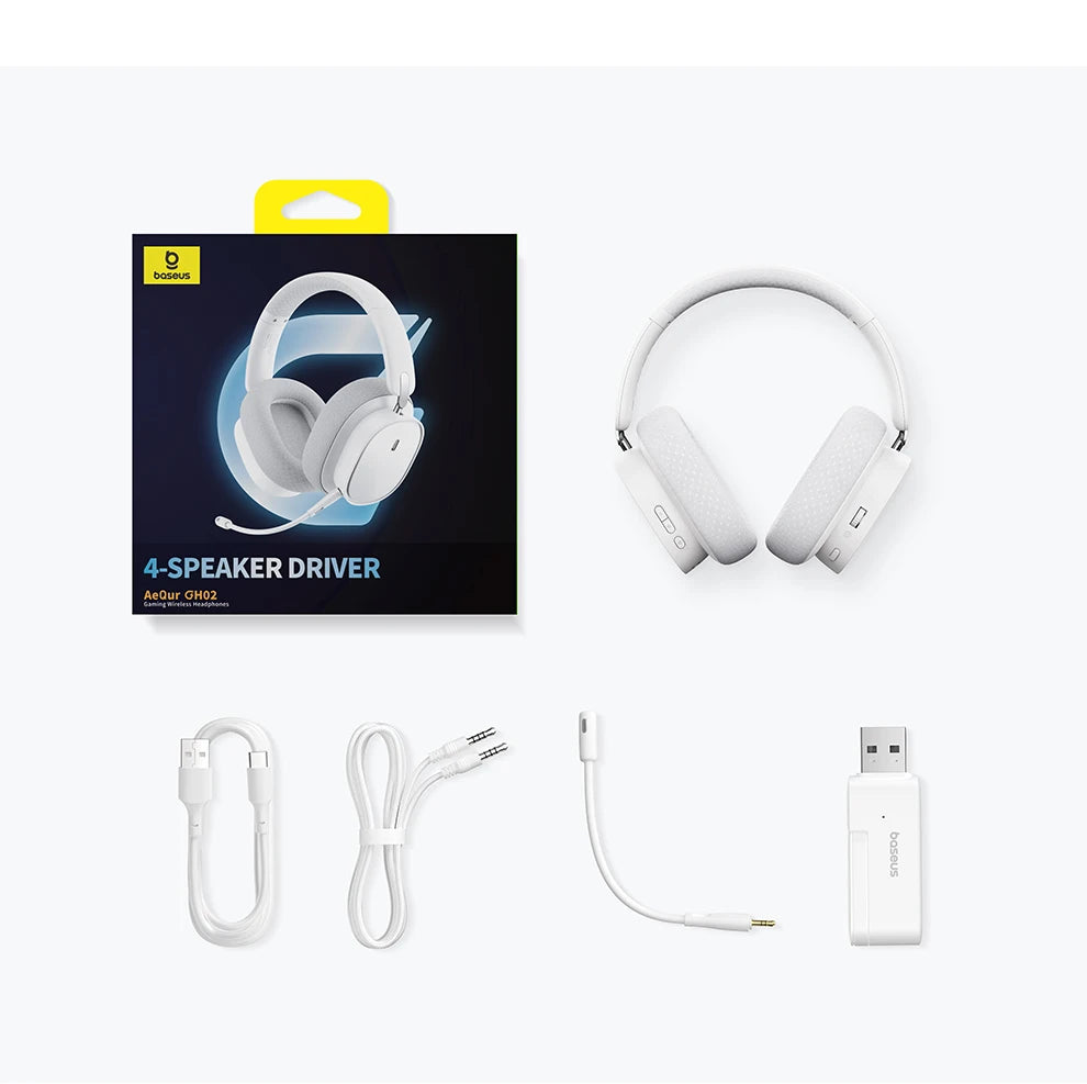 Casque Gaming Sans Fil Baseus GH02 – Bluetooth 5.3, 2.4G, 40H Autonomie, RGB, Micro