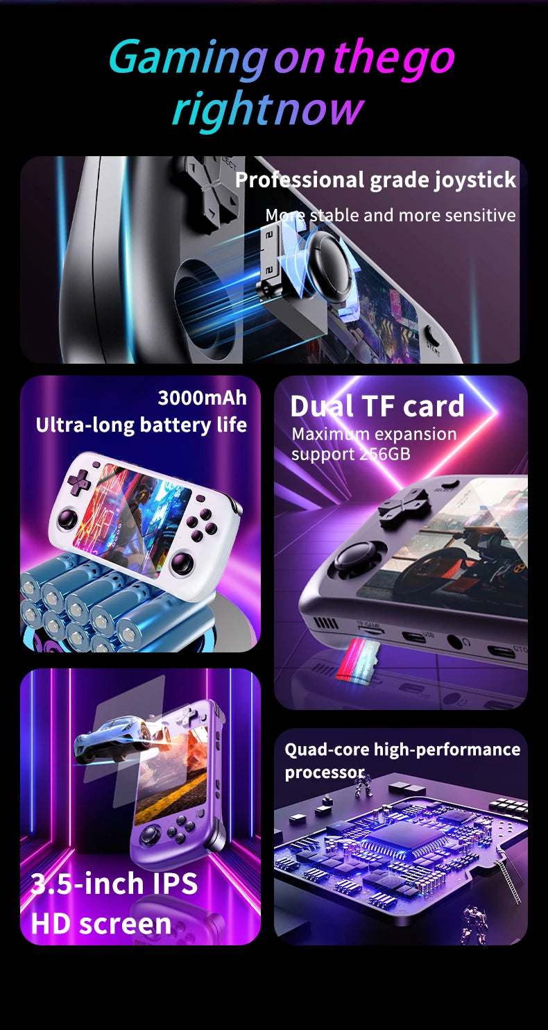 Console de Jeu Rétro H36S 2026 Portable avec Écran IPS HD 64 Go 128 Go Système d'Exploitation Open Source Jeux Classiques