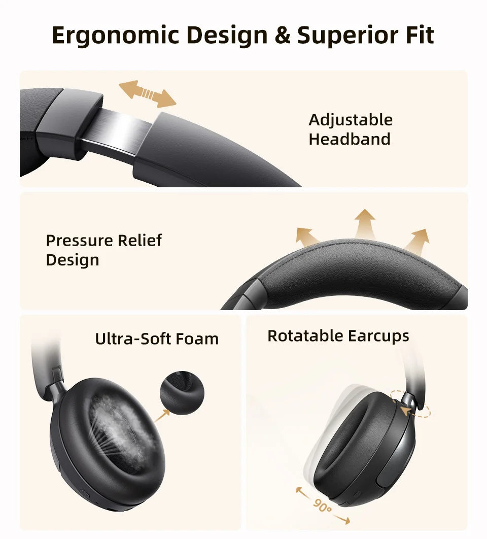 Casque Sans Fil QCY H3 Pro ANC – Réduction Bruit 50dB, LDAC Hi-Res, 55H, Bluetooth 5.4