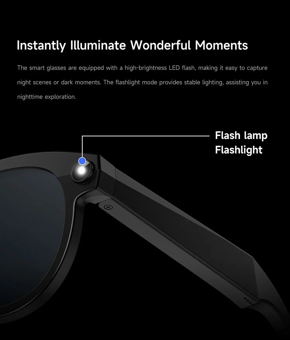 Lunettes intelligentes Lenovo F06 avec caméra et Bluetooth