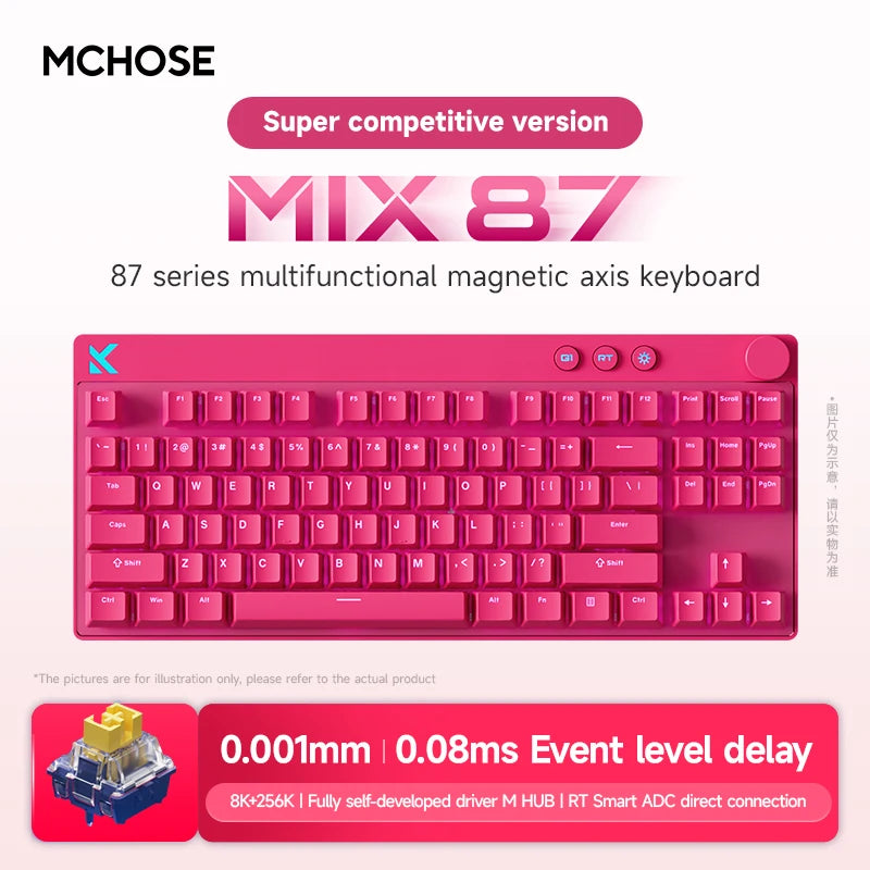 MCHOSE Mix87 Clavier Mécanique Gaming 75% – Interrupteur Magnétique, 8K Hz, 0.08ms, Hot-Swap, RGB