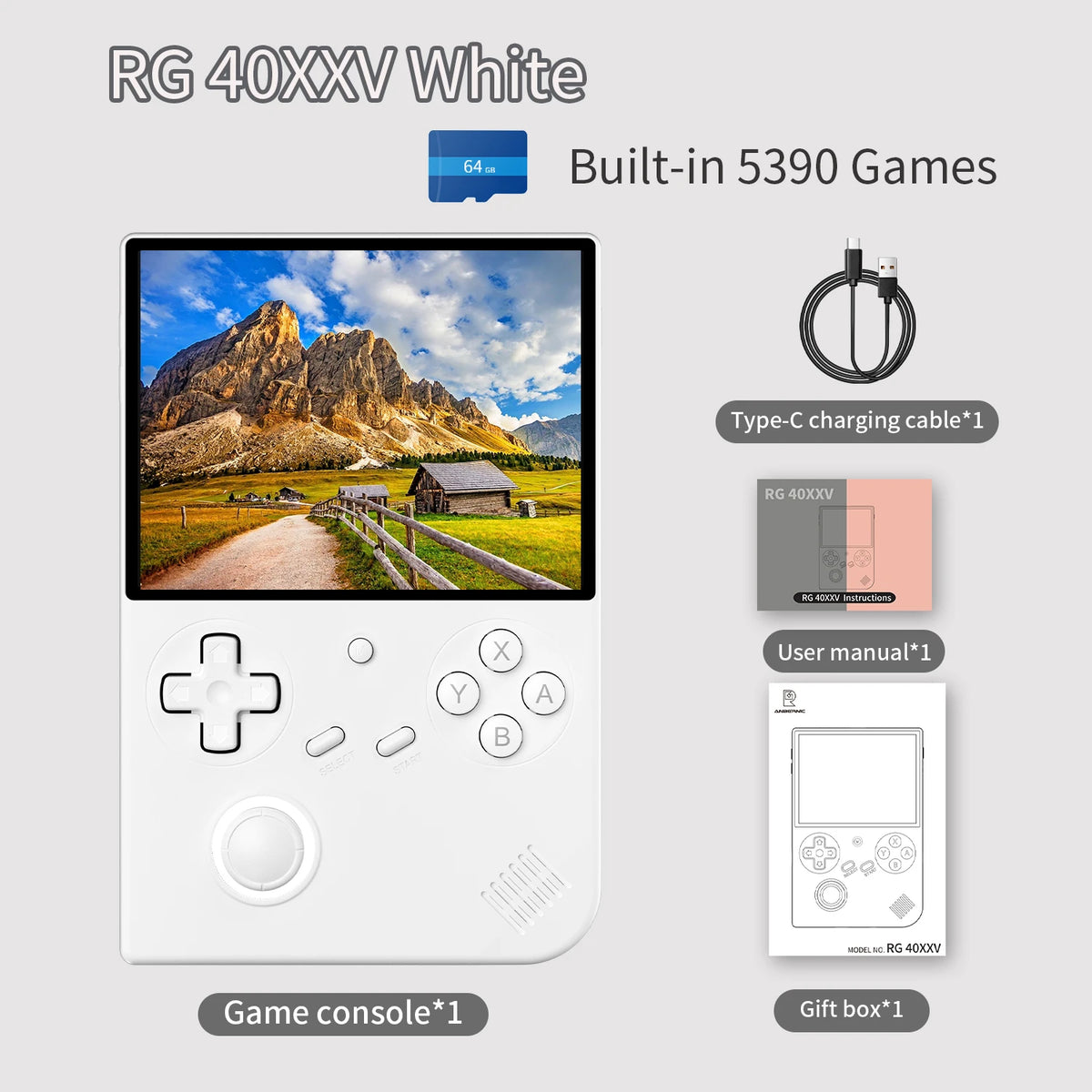 Console Rétro Portable ANBERNIC RG40XXV – Écran IPS 4", Linux 64 bits, Wi-Fi, Bluetooth, HDMI