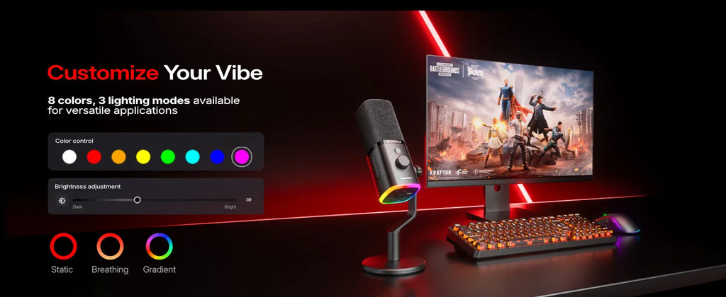 MAONO PD100W - Microphone Dynamique Sans Fil pour Streaming et Gaming