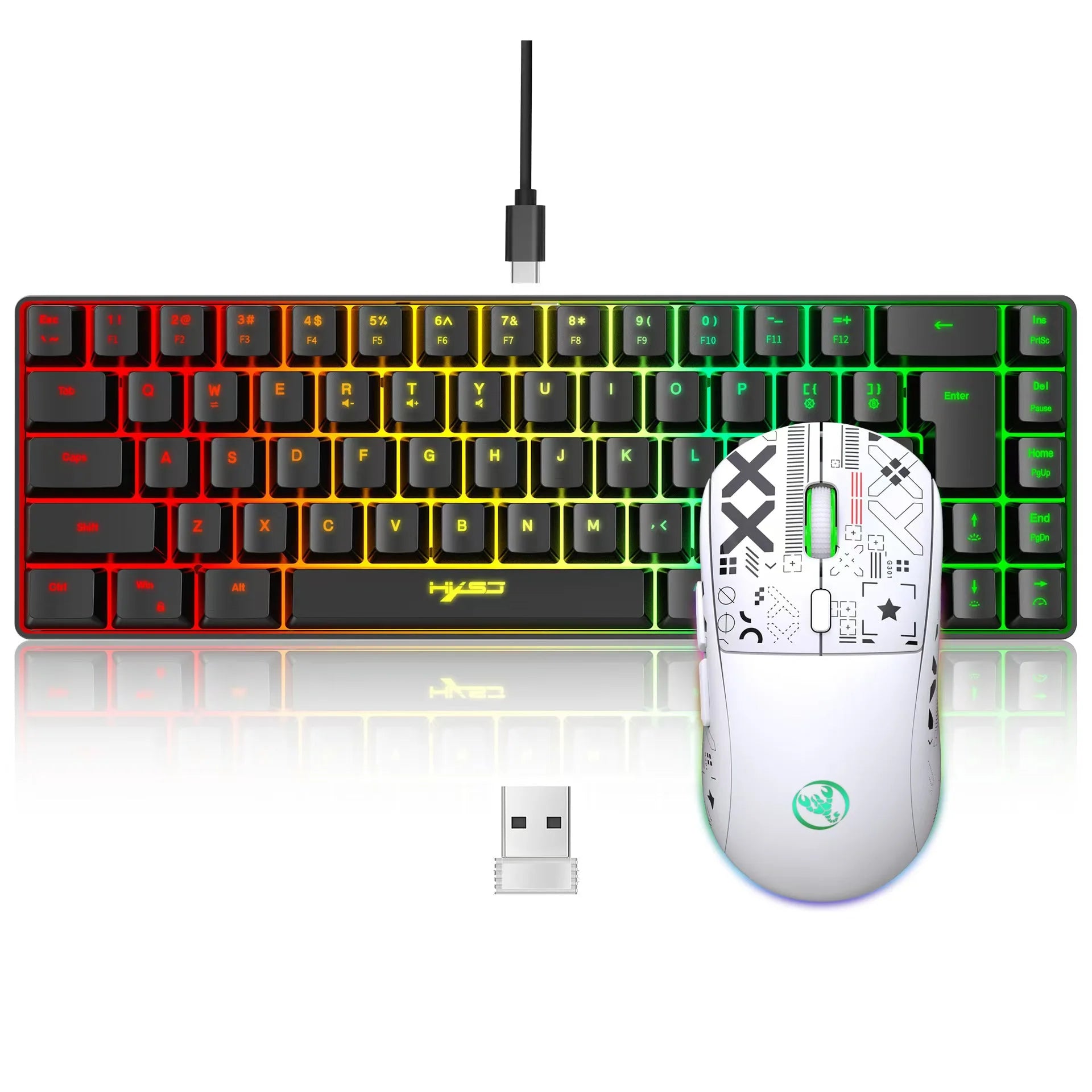 Clavier et souris combo ensemble gamer blanc clavier combo ordinateur filaire claviers souris bureau teclado pour ordinateur portable