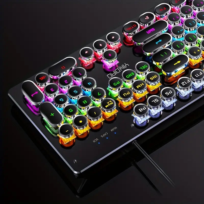 Caller Mechanical Keyboard - 104 Keys, Green Axis, Backlit, Wired USB, Black [Green Axis]-1